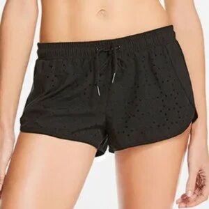 #35 Fabletics Black Athletic Laser Cut Shorts size L New with tags
